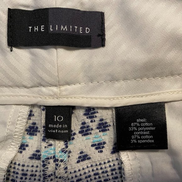 The Limited Chino White and Blue Textured Shorts Size 10 - Picture 4 of 8